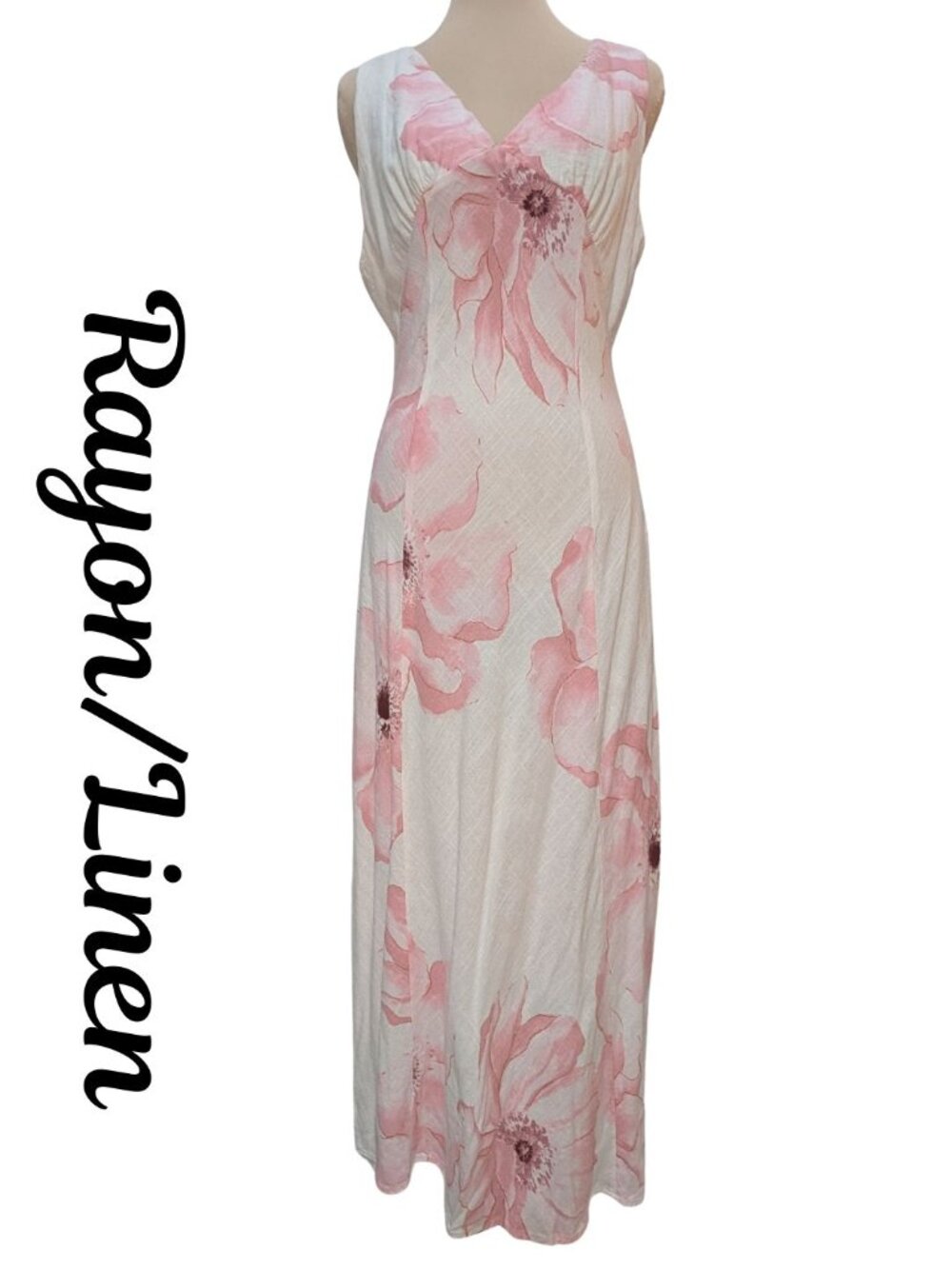 Paper Heart Floral Linen Blend l Maxi Dress